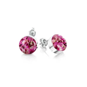 Shrieking Violet Sterling Silver Heather Small Round Stud Earrings