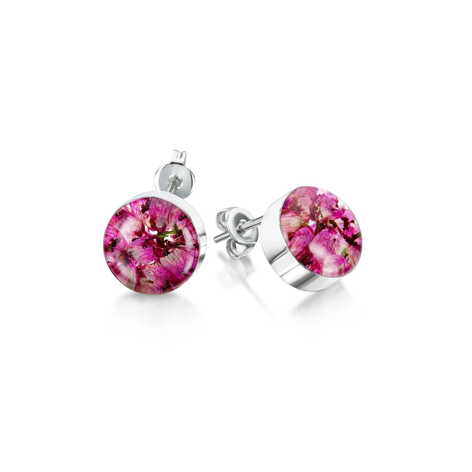 Shrieking Violet Sterling Silver Heather Small Round Stud Earrings