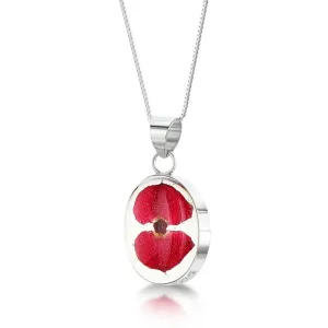 Shrieking Violet Sterling Silver Poppy Oval Necklace