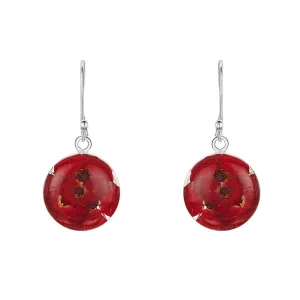 Shrieking Violet Sterling Silver Round Poppy Drop Earrings