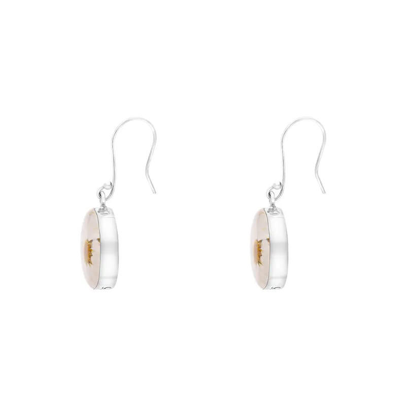 Shrieking Violet Sterling Silver White Daisy Drop Earrings