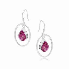 Shrieking Violet Heather Sterling Silver Dangle Drop Earrings