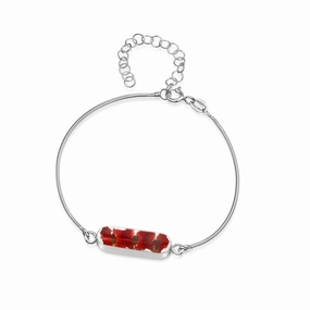 Shrieking Violet Sterling Silver Poppy Charm Snake Bracelet