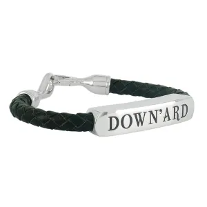 Shrovetide Sterling Silver Leather Gents Down'ard Black Bracelet