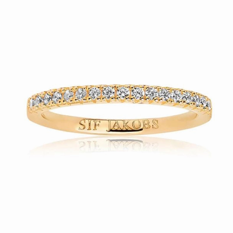 Sif Jakobs Ellera 18ct Gold Plated Sterling Silver White Zirconia Band Ring