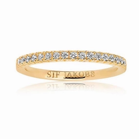 Sif Jakobs Ellera 18ct Gold Plated Sterling Silver White Zirconia Band Ring