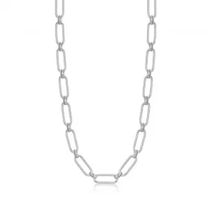 Silver Cable Connect Chunky Chain Necklace N046-02H
