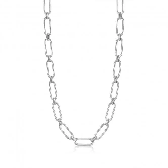 Silver Cable Connect Chunky Chain Necklace N046-02H
