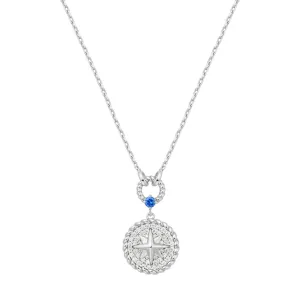 Silver Eight-Pointed Star Signet Necklace N063-05H