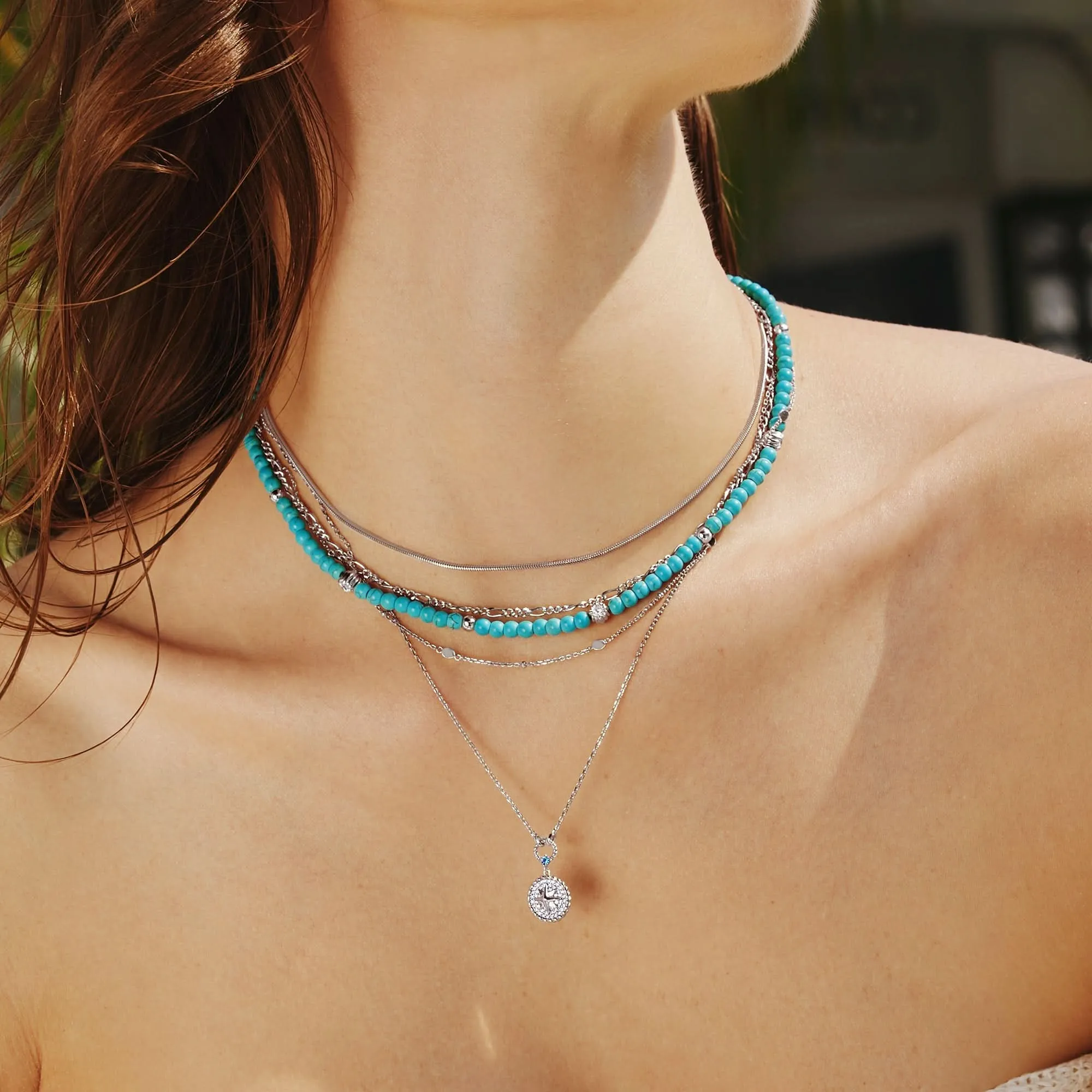 Silver Filia Curb Chain Necklace N063-04H