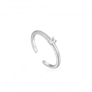 Silver Glam Adjustable Ring R037-01H