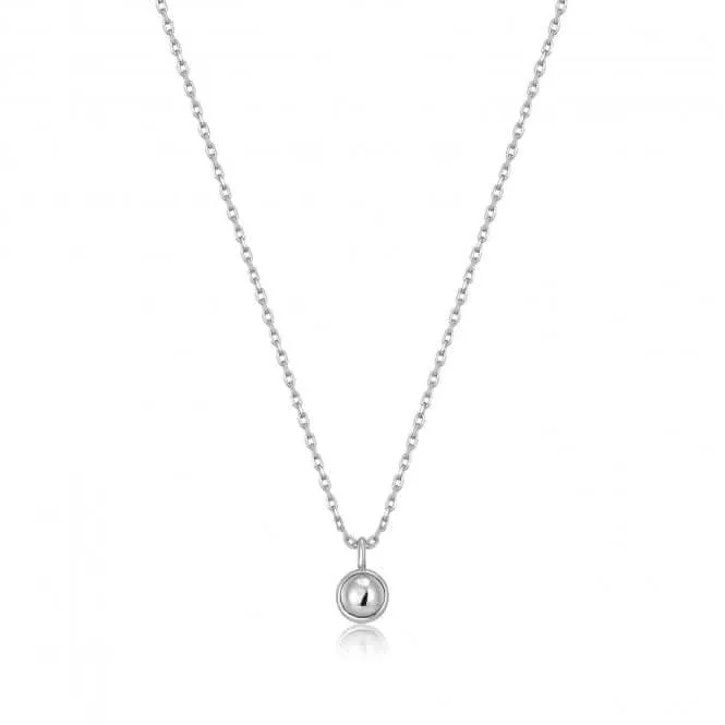 Silver Orb Drop Pendant Necklace N045-01H