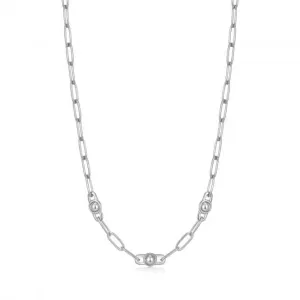 Silver Orb Link Chunky Chain Necklace N045-04H