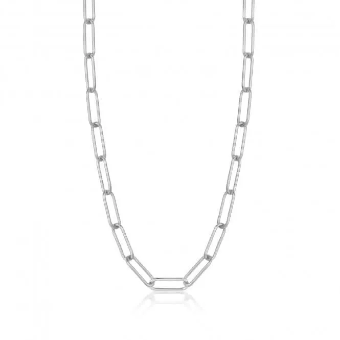 Silver Paperclip Chunky Chain Necklace N046-03H