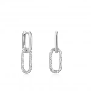 Silver Rope Oval Drop Earrings E036-04H