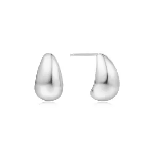 Silver Small Dome Hoop Earrings E062-05H