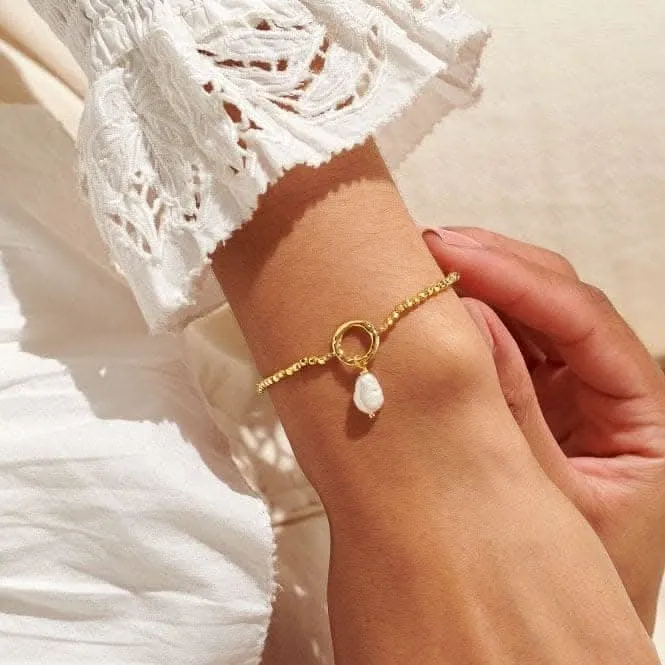 Solaria Baroque Pearl Gold Plated Loop 17.5cm Bracelet 7161