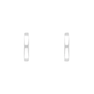 Sterling Silver 15mm Round Domed Hoop Earrings