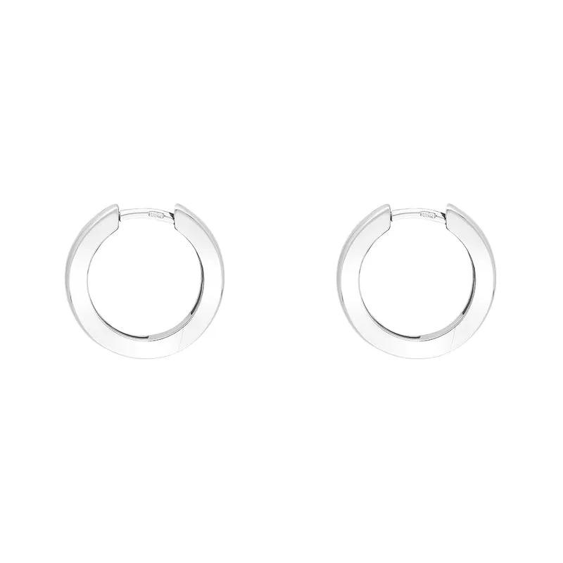 Sterling Silver 15mm Round Domed Hoop Earrings