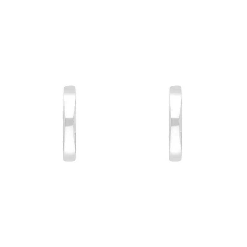 Sterling Silver 15mm Round Domed Hoop Earrings