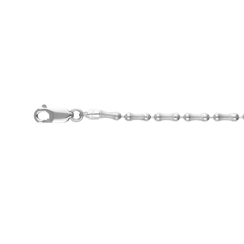 Sterling Silver 16 Inch Satin Finish Bone Shaped Link Chain D