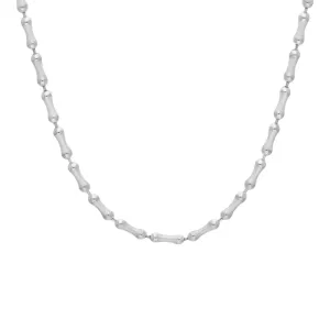 Sterling Silver 16 Inch Satin Finish Bone Shaped Link Chain D