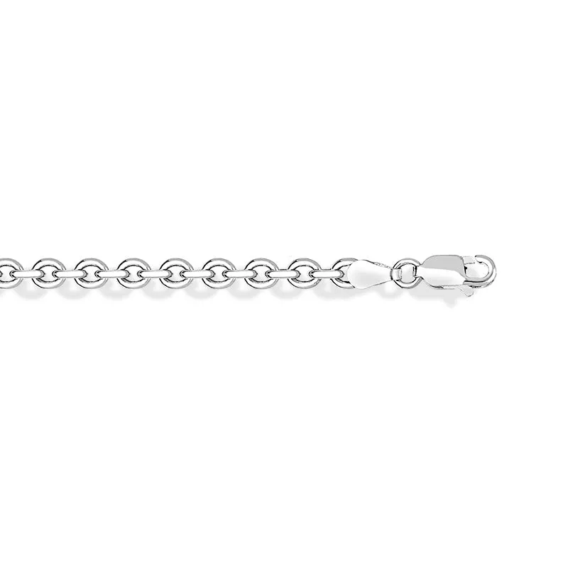Sterling Silver 20 Inch Rounded Oval Heavy Link Belcher Chain