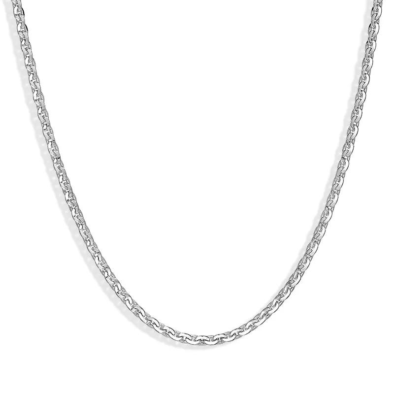 Sterling Silver 22 Inch Large Filed Belcher Chain
