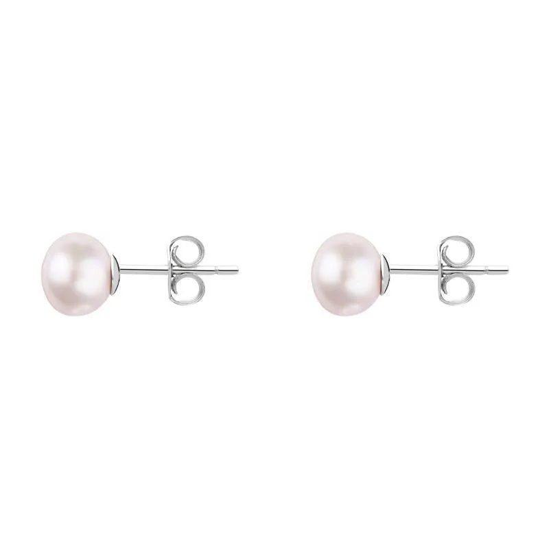 Sterling Silver 4mm Pink Freshwater Pearl Stud Earrings