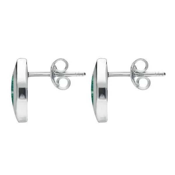 Sterling Silver Amazonite Framed Marquise Stud Earrings