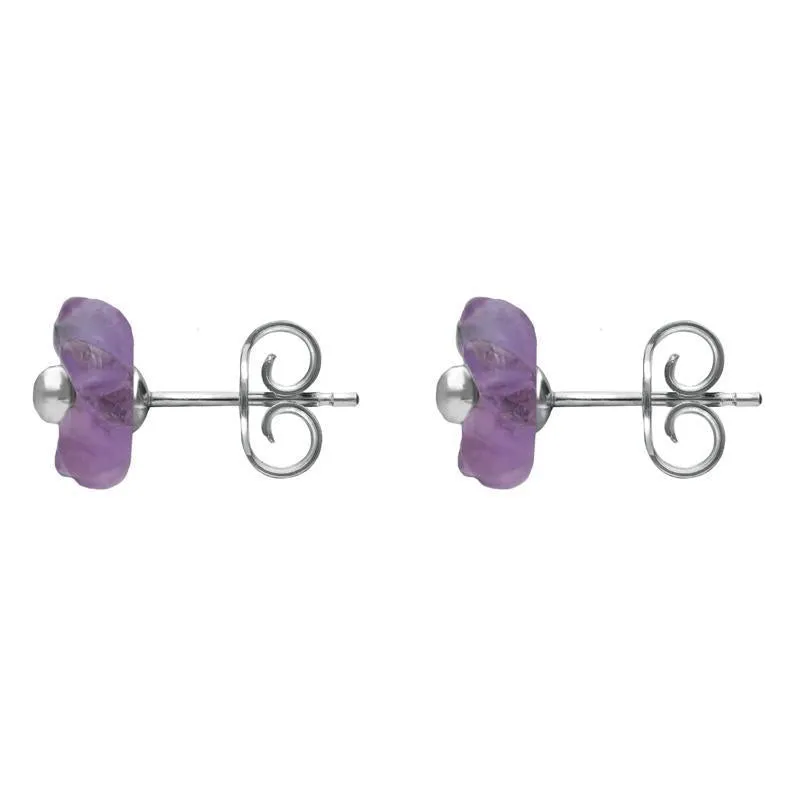 Sterling Silver Amethyst Tuberose 6mm Gypsophila Stud Earrings