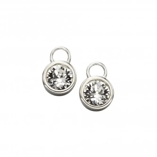 Sterling Silver April Crystal Swarovski Birthstone Charm Y2652