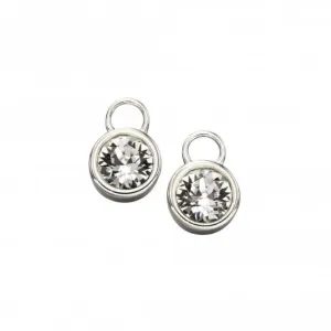 Sterling Silver April Crystal Swarovski Birthstone Charm Y2652