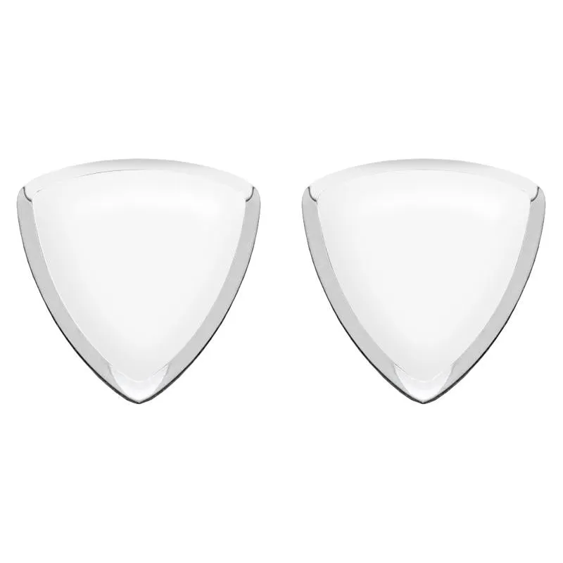 Sterling Silver Bauxite Curved Triangle Stud Earrings