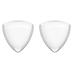 Sterling Silver Bauxite Curved Triangle Stud Earrings