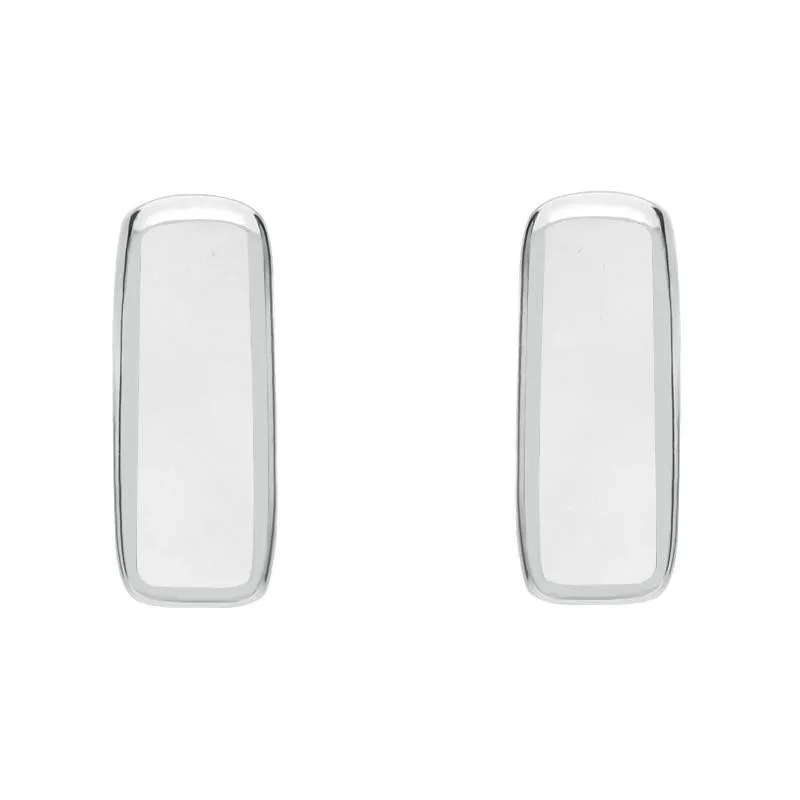 Sterling Silver Bauxite Dinky Oblong Stud Earrings