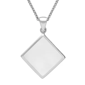 Sterling Silver Bauxite Flat Square Necklace