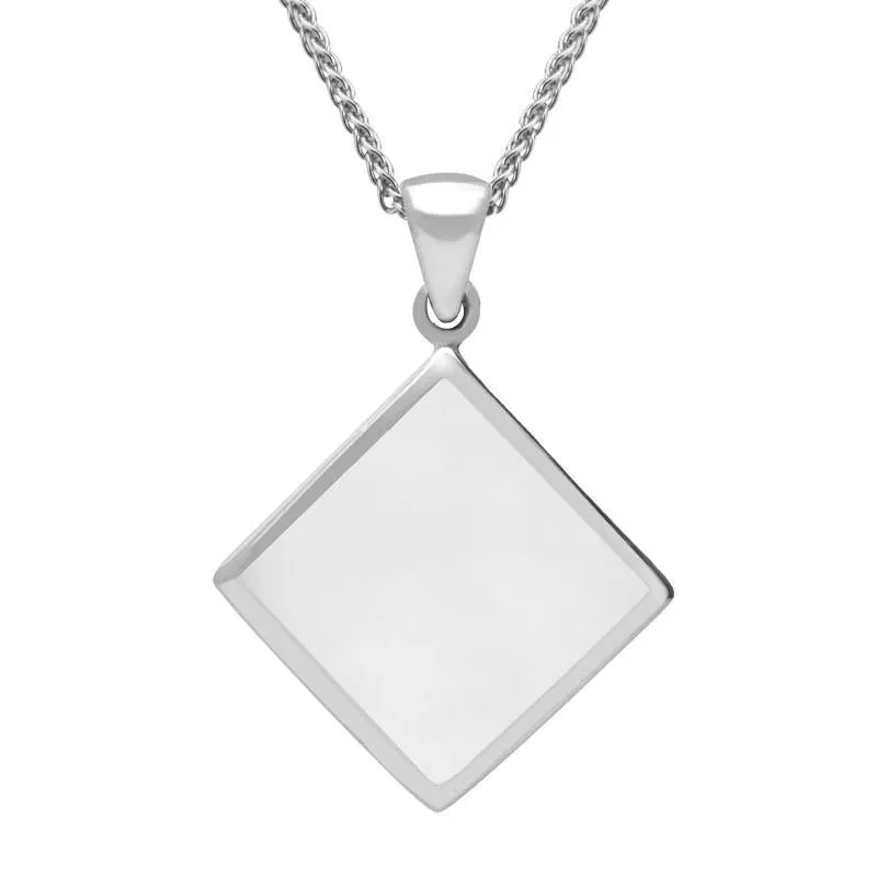 Sterling Silver Bauxite Flat Square Necklace