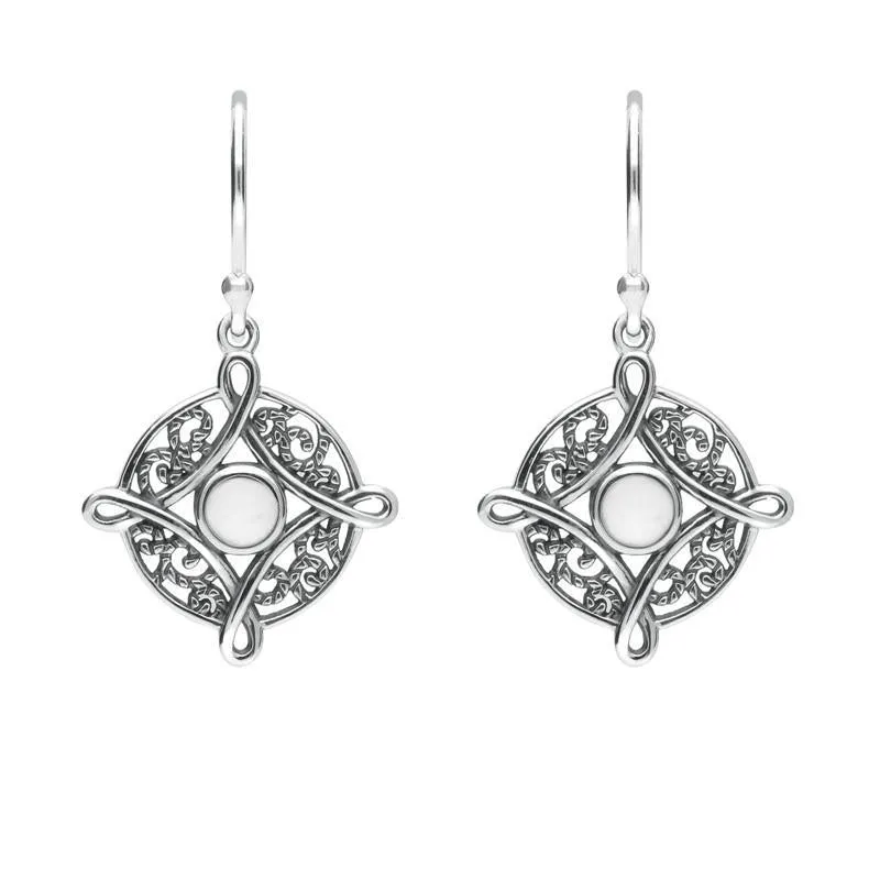 Sterling Silver Bauxite Four Point Cross Drop Earrings