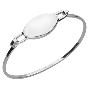 Sterling Silver Bauxite Light Contemporary Oval Bangle