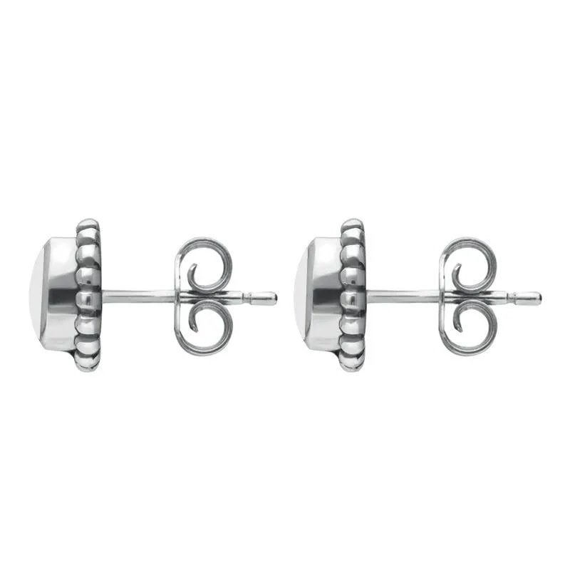 Sterling Silver Bauxite Oval Bobble Edge Stud Earrings