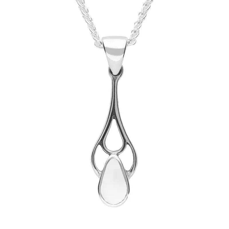 Sterling Silver Bauxite Pear Shaped Spoon Drop Necklace