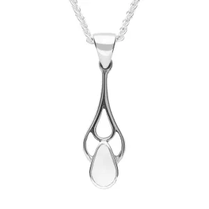 Sterling Silver Bauxite Pear Shaped Spoon Drop Necklace