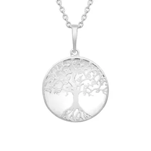 Sterling Silver Bauxite Round Tree of Life Necklace