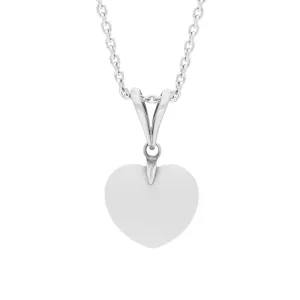 Sterling Silver Bauxite Small Carved Heart Split Bail Necklace
