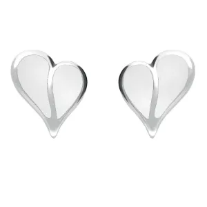 Sterling Silver Bauxite Split Heart Stud Earrings