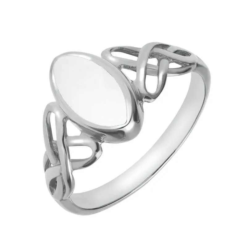 Sterling Silver Baxuite Marquise Celtic Ring