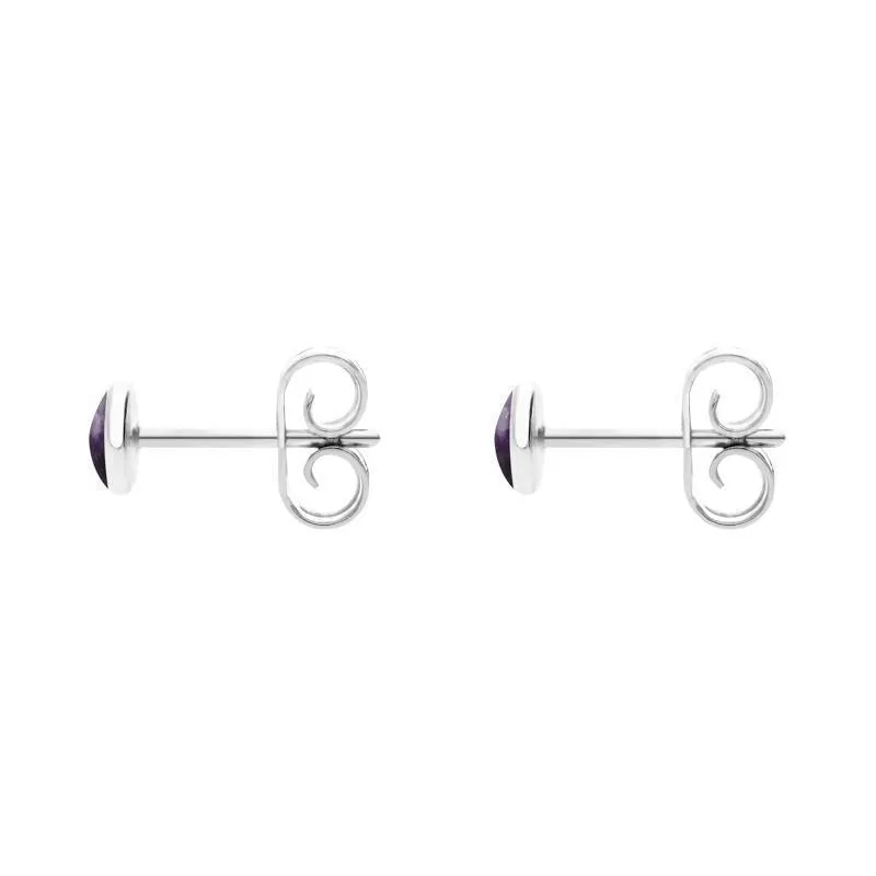 Sterling Silver Blue John 4mm Classic Small Round Stud Earrings