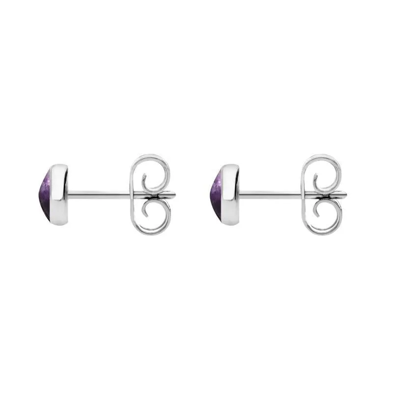 Sterling Silver Blue John 5mm Classic Small Round Stud Earrings