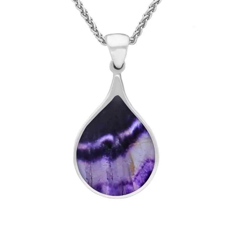 Sterling Silver Blue John Balloon Shaped Necklace